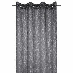 Lovely Casa Voilage à œillets 140x260 Cm Eulalie Anthracite