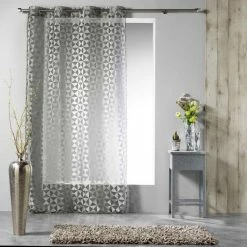 Paris Prix Rideau Voilage Geomatic 140x240cm Gris