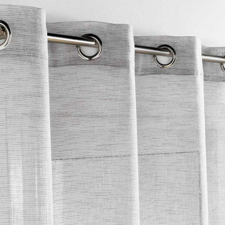 Paris Prix Rideau Voilage à Œillets Sunline 140x280cm Gris & Argent 4 Paris Prix Rideau Voilage à Œillets Sunline 140x280cm Gris & Argent – Image 2