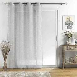 Paris Prix Rideau Voilage à Œillets Sunline 140x280cm Gris & Argent 11 Paris Prix Rideau Voilage à Œillets Sunline 140x280cm Gris & Argent -Auchan Boutique B2CD 2177