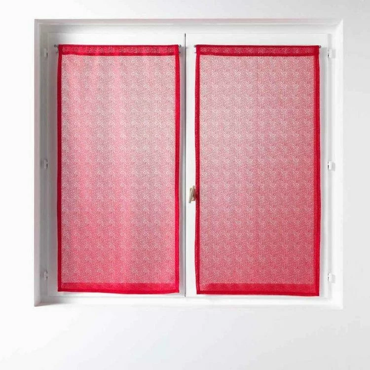 Paris Prix Paire De Voilages Castille 60x160cm Rouge 3 Paris Prix Paire De Voilages Castille 60x160cm Rouge