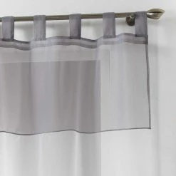 Paris Prix Rideau Voilage Duo 140x240cm Blanc & Gris -Auchan Boutique B2CD 2264