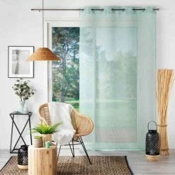 Paris Prix Rideau Voilage à Œillets Sandra 140x240cm Menthe -Auchan Boutique B2CD 2274