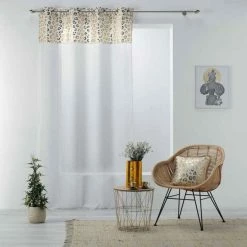 Paris Prix Rideau Voilage à Œillets Tayma 140x240cm Or -Auchan Boutique B2CD 2280