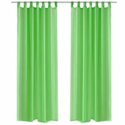 VIDAXL Rideau Fin Vert Pomme 140x225 Cm 2 Pcs