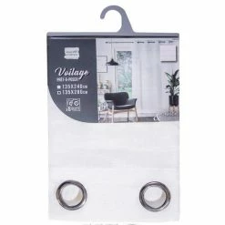 Paris Prix Rideau Voilage à Œillets Samara 135x280cm Blanc -Auchan Boutique B2CD 2335