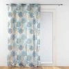 Paris Prix Rideau Voilage à Œillets Ornella 140x280cm Blanc & Bleu -Auchan Boutique B2CD 2345