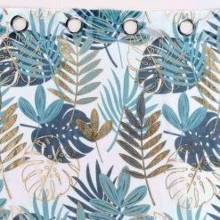 Paris Prix Rideau Voilage à Œillets Ornella 140x280cm Blanc & Bleu -Auchan Boutique B2CD 2347