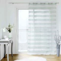Paris Prix Rideau Voilage à Œillets Lalina 140x260cm Menthe -Auchan Boutique B2CD 2353