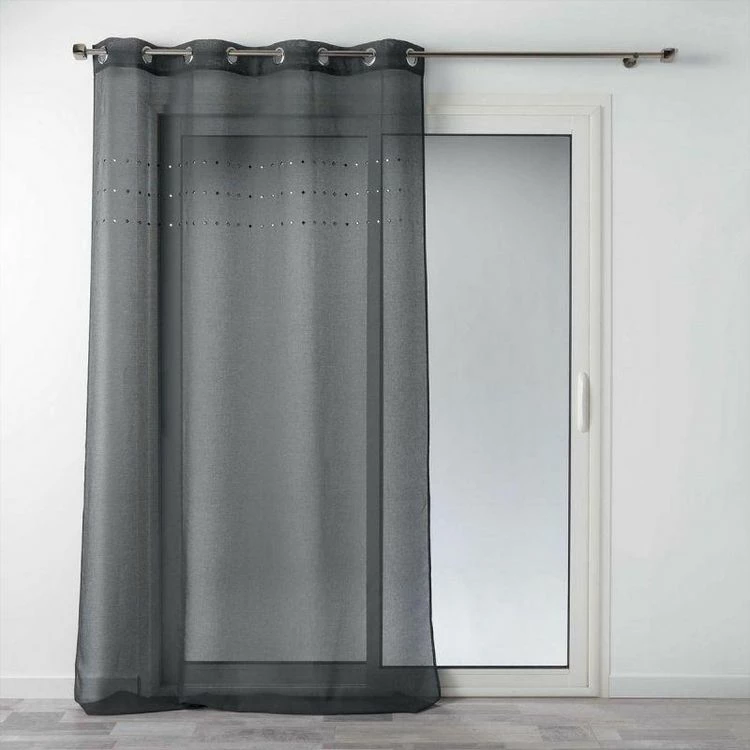 Paris Prix Rideau Voilage à Œillets Linea 140x240cm Anthracite 3 Paris Prix Rideau Voilage à Œillets Linea 140x240cm Anthracite