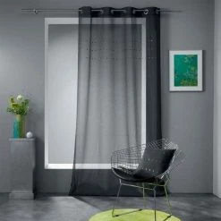 Paris Prix Rideau Voilage à Œillets Linea 140x240cm Anthracite 9 Paris Prix Rideau Voilage à Œillets Linea 140x240cm Anthracite -Auchan Boutique B2CD 2357
