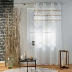 Paris Prix Rideau Voilage à Œillets Sandina 140x280cm Lin -Auchan Boutique B2CD 2363