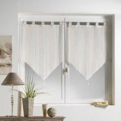 Paris Prix Paire De Voilages à Passants Hélios 60x90cm Lin