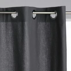 TOILINUX Lot De 2 Rideaux Panama - 140 X 260 Cm - Gris Foncé -Auchan Boutique B2CD 238