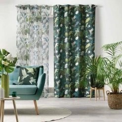 Paris Prix Rideau Voilage à Œillets Vanilla 140x240cm Vert -Auchan Boutique B2CD 2380