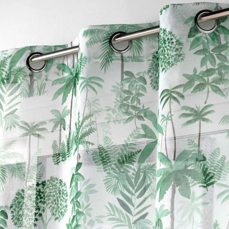 Paris Prix Rideau Voilage à Œillets Amazonia 140x240cm Vert 4 Paris Prix Rideau Voilage à Œillets Amazonia 140x240cm Vert – Image 2