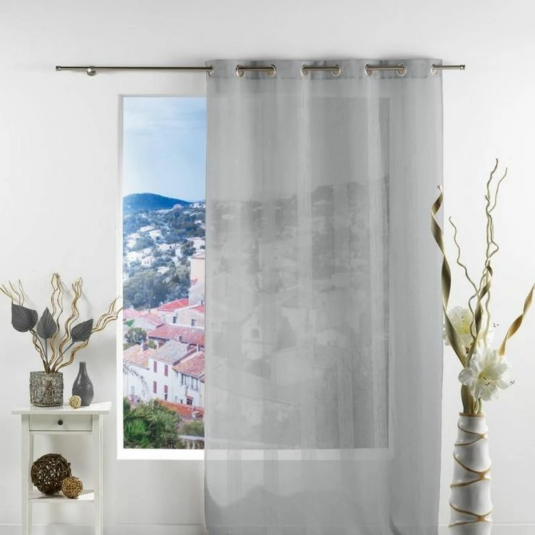 Paris Prix Rideau Voilage Salina 140x240cm Gris 3 Paris Prix Rideau Voilage Salina 140x240cm Gris