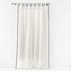 Paris Prix Rideau Voilage à Passants Casalina 140x240cm Blanc & Noir
