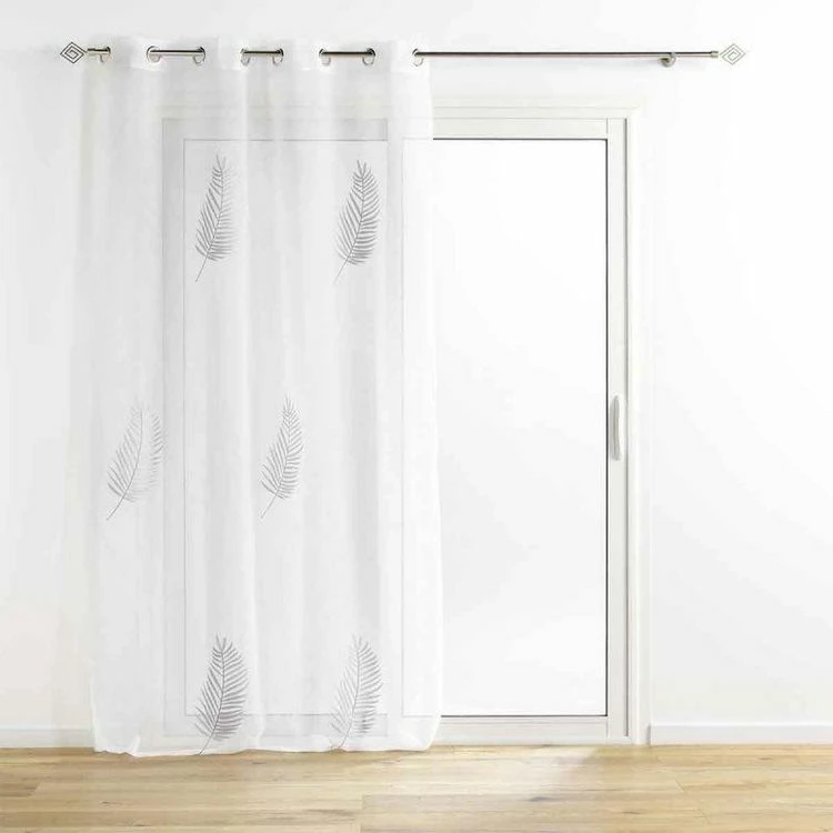 Paris Prix Rideau Voilage à Œillets Palmeor 140x240cm Argent 3 Paris Prix Rideau Voilage à Œillets Palmeor 140x240cm Argent