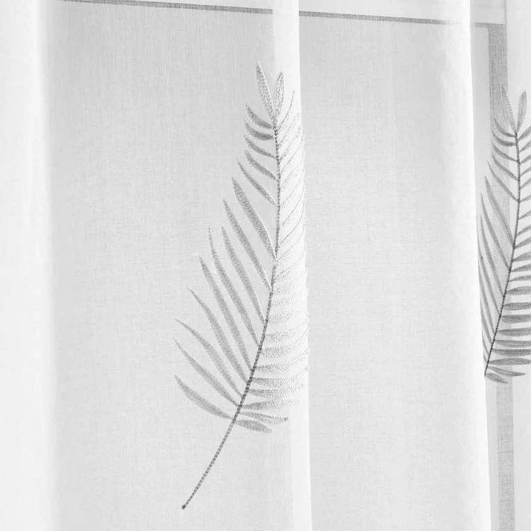 Paris Prix Rideau Voilage à Œillets Palmeor 140x240cm Argent 4 Paris Prix Rideau Voilage à Œillets Palmeor 140x240cm Argent – Image 2