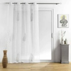 Paris Prix Rideau Voilage à Œillets Palmeor 140x240cm Argent 11 Paris Prix Rideau Voilage à Œillets Palmeor 140x240cm Argent -Auchan Boutique B2CD 2424