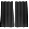 TOILINUX Lot De 2 Rideaux Unis Occultants Avec œillets - 140 X 240 Cm - Noir