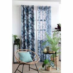 Lovely Casa Voilage à œillets 135x260 Cm Brasil Pétrole 7 Lovely Casa Voilage à œillets 135x260 Cm Brasil Pétrole -Auchan Boutique B2CD 2440