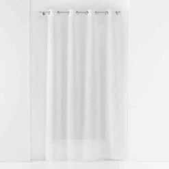 Paris Prix Rideau Voilage à Œillets Sandra 140x180cm Blanc
