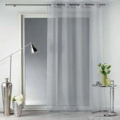 Paris Prix Rideau Voilage à Œillets Orion 140x240cm Gris -Auchan Boutique B2CD 2474