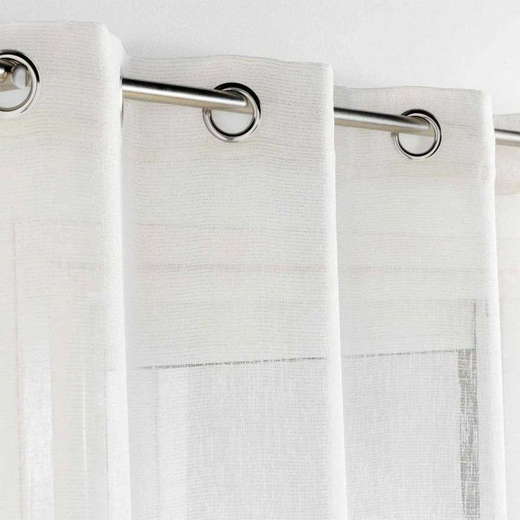 Paris Prix Rideau Voilage à Œillets Sunline 140x240cm Blanc & Or 4 Paris Prix Rideau Voilage à Œillets Sunline 140x240cm Blanc & Or – Image 2