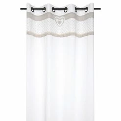 Lovely Casa Rideau à œillets 140x260 Cm Bérénice Naturel Coton