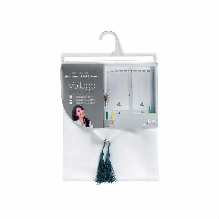 Paris Prix Paire De Voilages Ananis 60x120cm Blanc 4 Paris Prix Paire De Voilages Ananis 60x120cm Blanc – Image 2