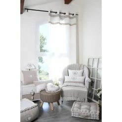 Lovely Casa Rideau à œillets 140x260 Cm Bérénice Naturel Coton -Auchan Boutique B2CD 252