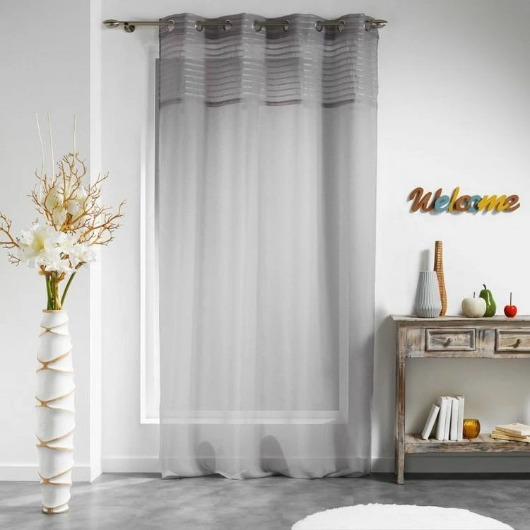 Paris Prix Rideau Voilage Olonne 140x240cm Gris 3 Paris Prix Rideau Voilage Olonne 140x240cm Gris