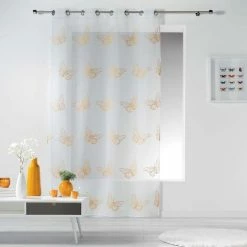 Paris Prix Rideau Voilage Papillona 140x240cm Jaune