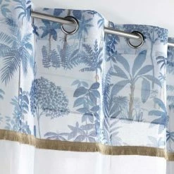 Paris Prix Rideau Voilage Imprimé Amazonia 140x240cm Bleu -Auchan Boutique B2CD 2565