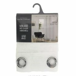 Paris Prix Rideau Voilage à Œillets Sicilia 140x240cm Blanc -Auchan Boutique B2CD 2574