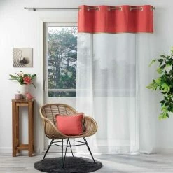Paris Prix Rideau Voilage à Œillets Kelonia 140x240cm Orange -Auchan Boutique B2CD 2582