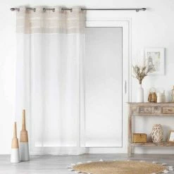 Paris Prix Rideau Voilage à Œillets Nouna 140x280cm Blanc -Auchan Boutique B2CD 2588