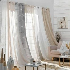 Paris Prix Rideau Voilage à Œillets Nouna 140x280cm Blanc -Auchan Boutique B2CD 2589