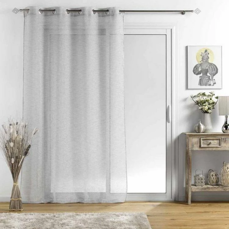 Paris Prix Rideau Voilages à Œillets Sunline 140x240cm Gris & Argent 7 Paris Prix Rideau Voilages à Œillets Sunline 140x240cm Gris & Argent – Image 5