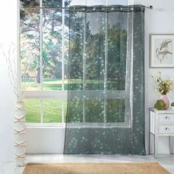 Paris Prix Rideau Voilage à Œillets Antalya 140x240cm Kaki -Auchan Boutique B2CD 2612