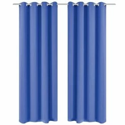 VIDAXL Rideau Avec œillets Metalliques 2 Pcs 135 X 245 Cm Bleu