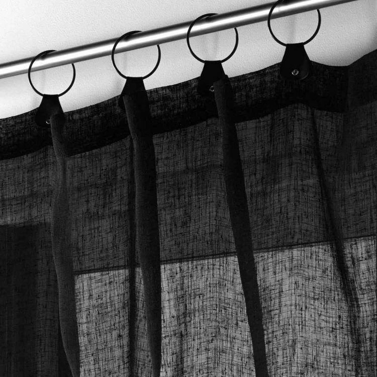 Paris Prix Rideau Voilage à Anneaux Linka 140x280cm Noir 4 Paris Prix Rideau Voilage à Anneaux Linka 140x280cm Noir – Image 2