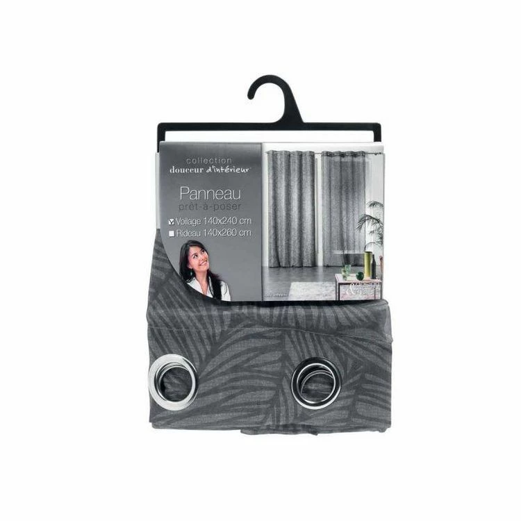 Paris Prix Rideau Voilage à Œillets Galip 140x240cm Anthracite 4 Paris Prix Rideau Voilage à Œillets Galip 140x240cm Anthracite – Image 2