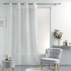 Paris Prix Rideau Voilage à Œillets Mélusine 140x240cm Blanc 11 Paris Prix Rideau Voilage à Œillets Mélusine 140x240cm Blanc -Auchan Boutique B2CD 2681