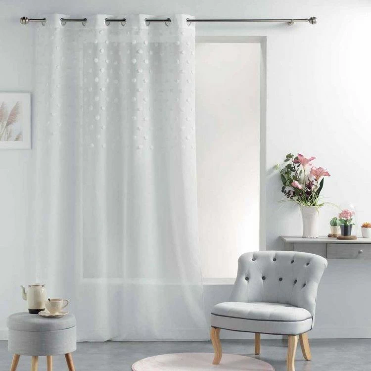 Paris Prix Rideau Voilage à Œillets Mélusine 140x240cm Blanc 7 Paris Prix Rideau Voilage à Œillets Mélusine 140x240cm Blanc – Image 5