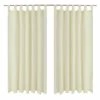 VIDAXL 2 Pcs Rideau A Passant Micro Satin Creme 140 X 175 Cm -Auchan Boutique B2CD 2690