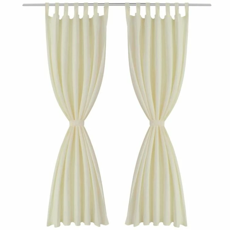 VIDAXL 2 Pcs Rideau A Passant Micro Satin Creme 140 X 175 Cm 4 VIDAXL 2 Pcs Rideau A Passant Micro Satin Creme 140 X 175 Cm – Image 2