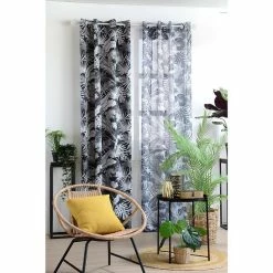 Lovely Casa Voilage à œillets 135x260 Cm Brasil Noir -Auchan Boutique B2CD 2696